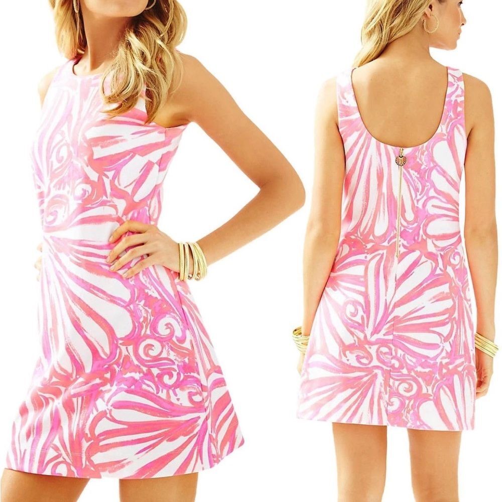 Lilly Pulitzer Callie Shift Dress Pink Sun Ray Shimmy Shimmy Women’s Small